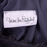 Vintage Diane Von Furstenberg Womens Navy Long-Sleeve Dress Size M
