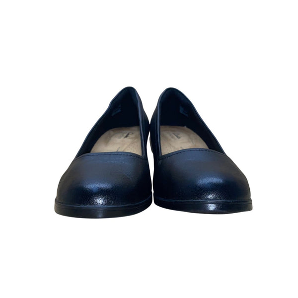 Clarks Collection Women’s Black Leather Ultimate Comfort Heeled Pumps Size 11M