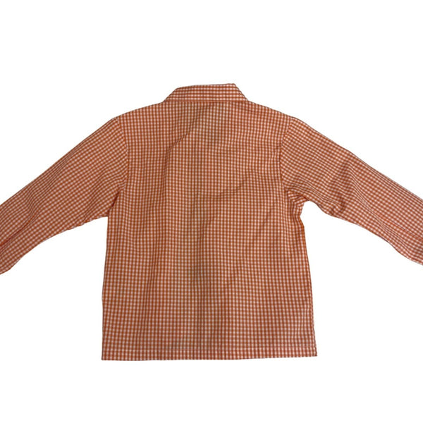 Izod Boys Orange Gingham Shirt & Striped Clip-On Tie Set Size 6