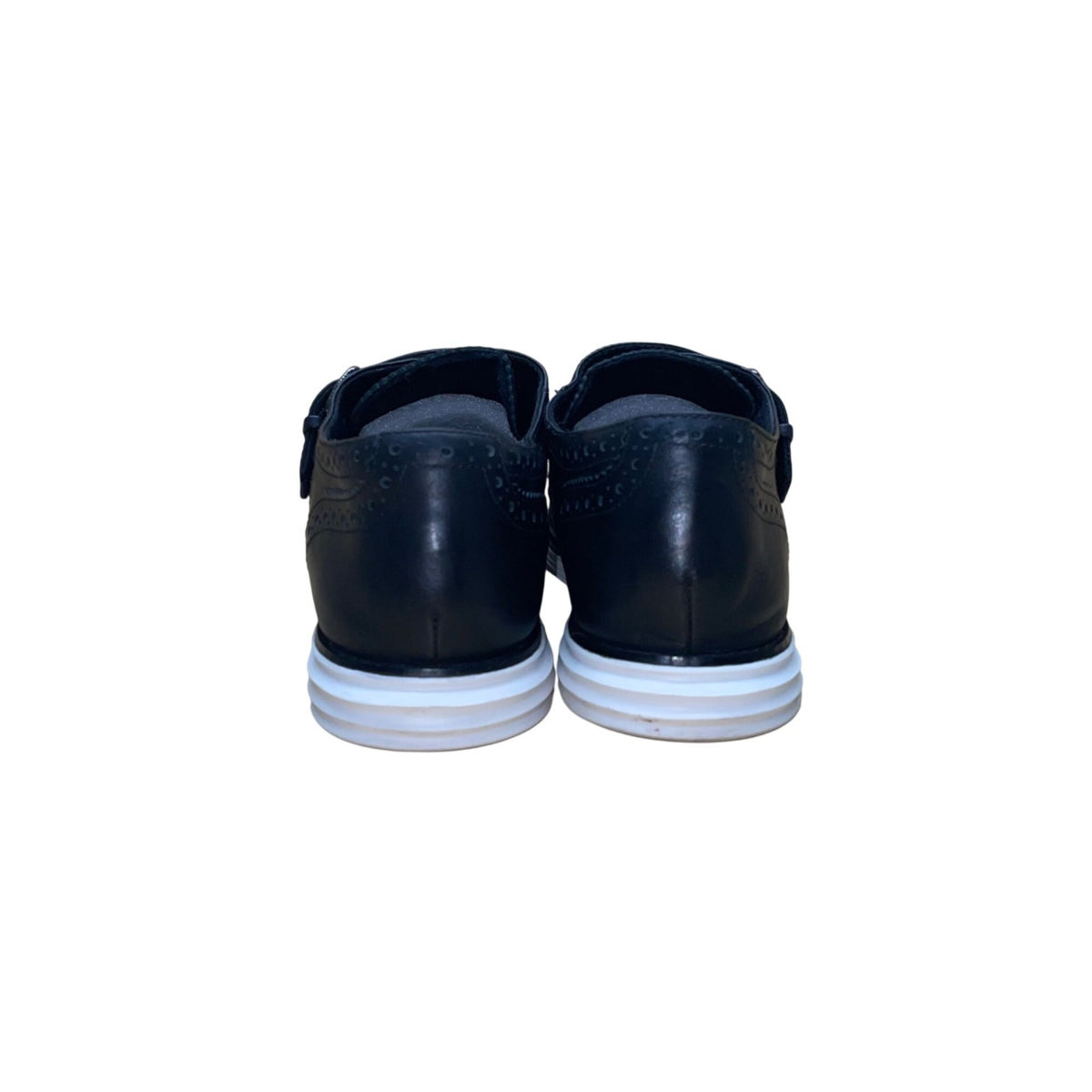 Cole Haan Women’s Black Leather Grand.Os Double Monkstrap Wingtip Shoes Size 9.5