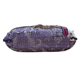 Bohemian Women’s Purple Patchwork Beaded Handbag With Embellished Details