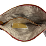 Michael Kors Women's Red Jet Set Flat Crossbody Bag With Gold Accents Sz M - NWT
