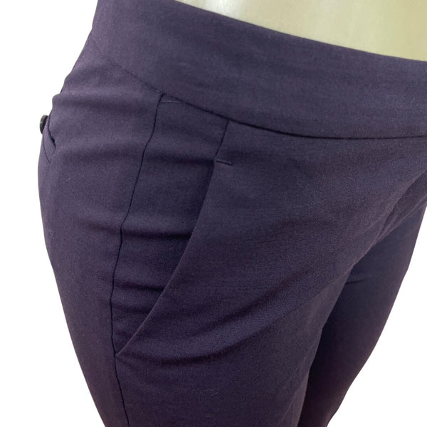 Theory Womens Purple Slim Fit Ankle Pants With Pockets & Hook Closure Size 4