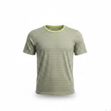 Eddie Bauer Womens Yellow & Gray Cotton Striped Short Sleeve T-Shirt Size L