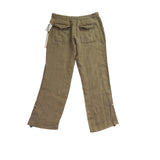 Nicole Miller Womens Khaki Straight-Leg Pants Button Accents Size US 10