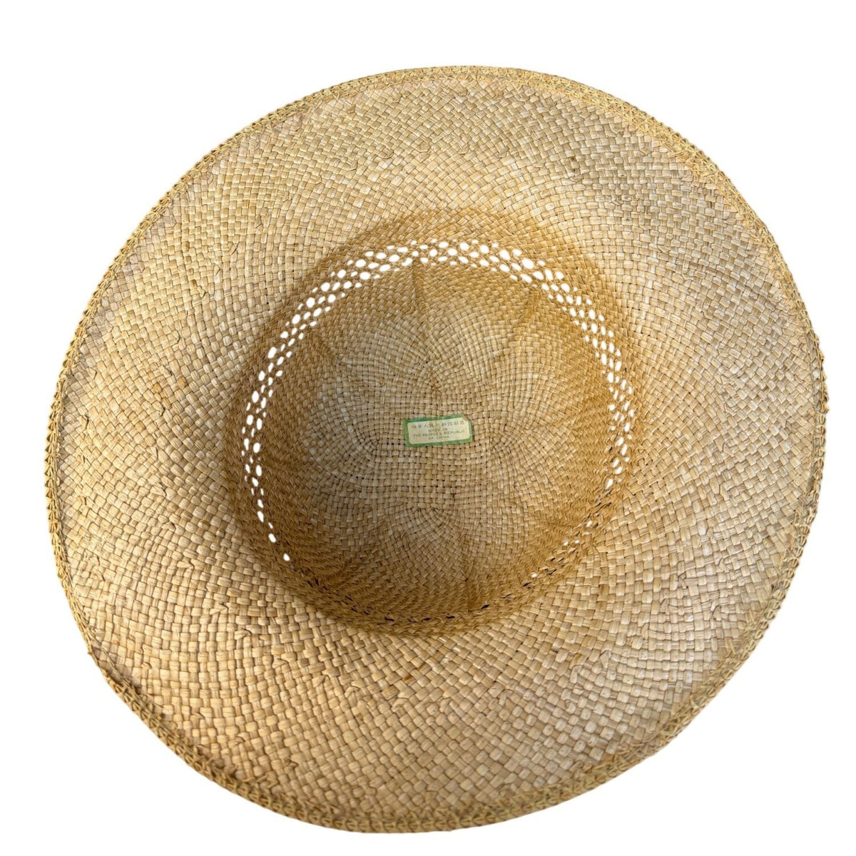 Woven Straw Unisex Natural Sun Hat Breathable Design Ventilated Crown 