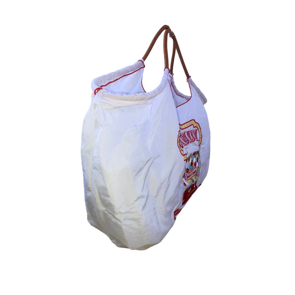 Ball & Chain Women’s White & Red Candy Embroidered Gumball Machine Satchel Bag