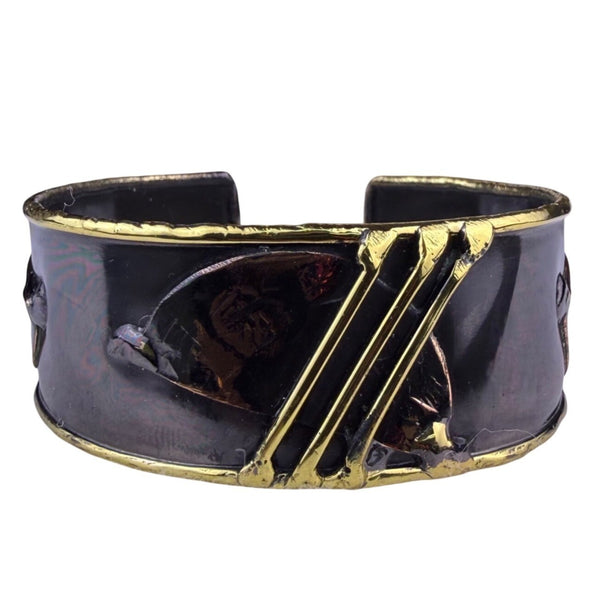 Creative Copper Women’s Gold/Bronze Cuff Bracelet Unique Handmade Design
