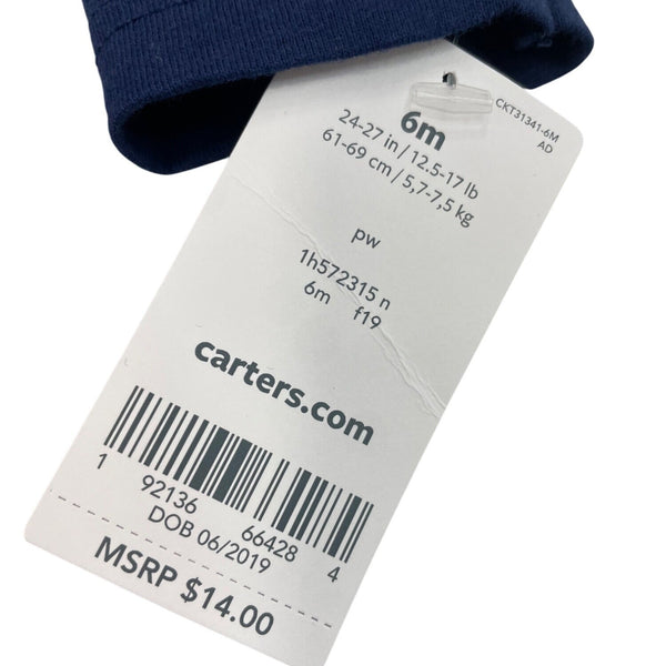 Carters Be Awesome To Everyone Graphic Baby Shirt Navy Long Sleeve Size 6M - New