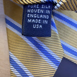 Brooks Brothers Mens Yellow & Blue Striped Pure Silk Necktie