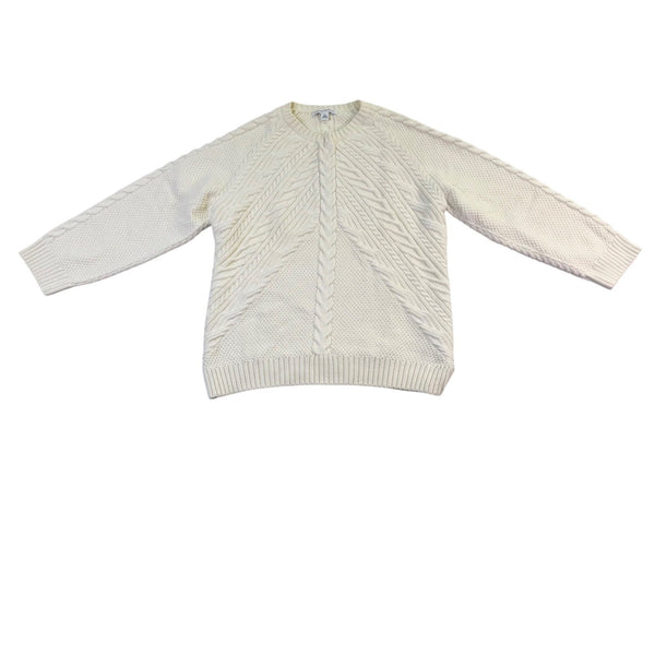 Banana Republic Womens Cream Cable Knit Sweater Soft Textured Design Size XL