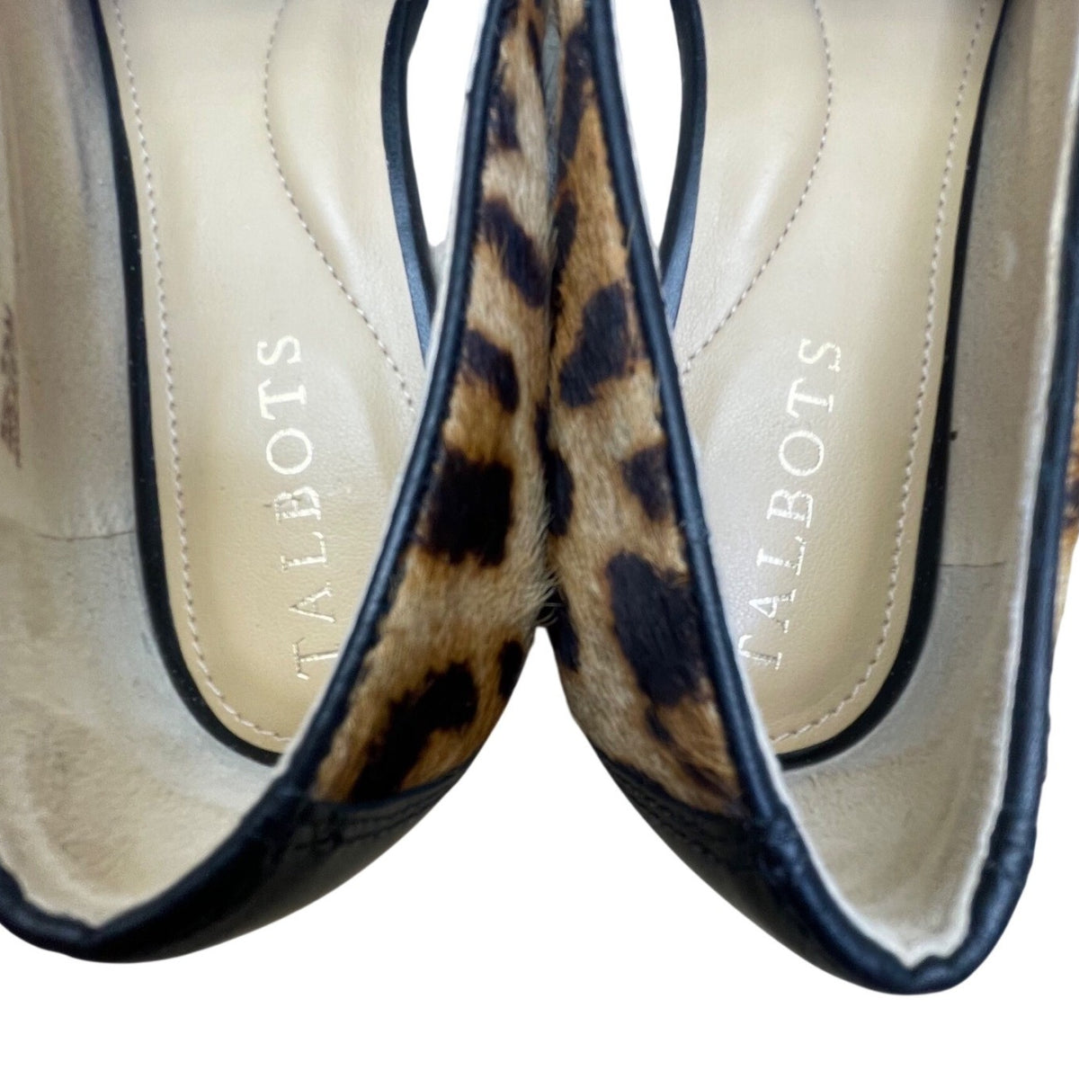 Talbots Women’s Cheetah Print Haircalf Black Strap Exotic Loafers Size 6.5M