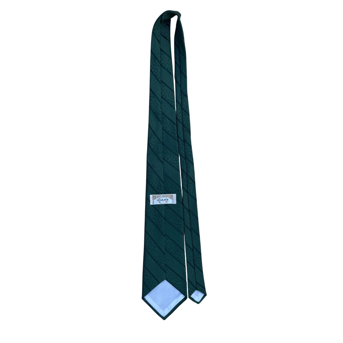 Golden Creation Mens Green Necktie Textured Striped Design 