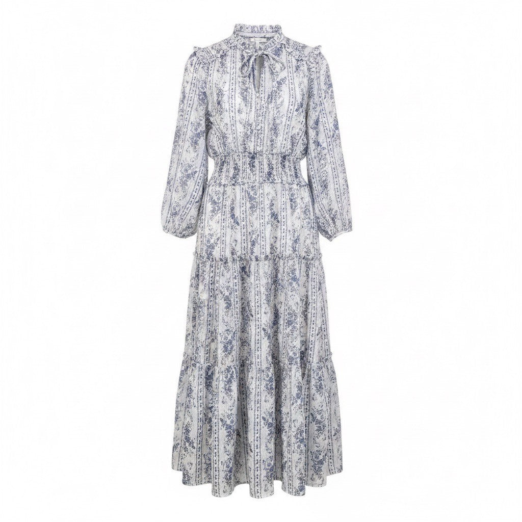 Escape By Blu Pepper Womens White & Blue Floral Maxi Dress Siize M