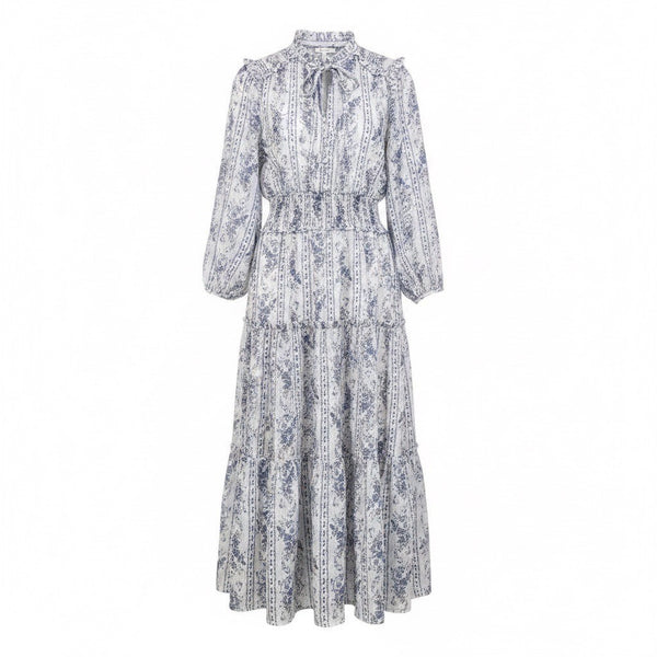 Escape By Blu Pepper Womens White & Blue Floral Maxi Dress Siize M