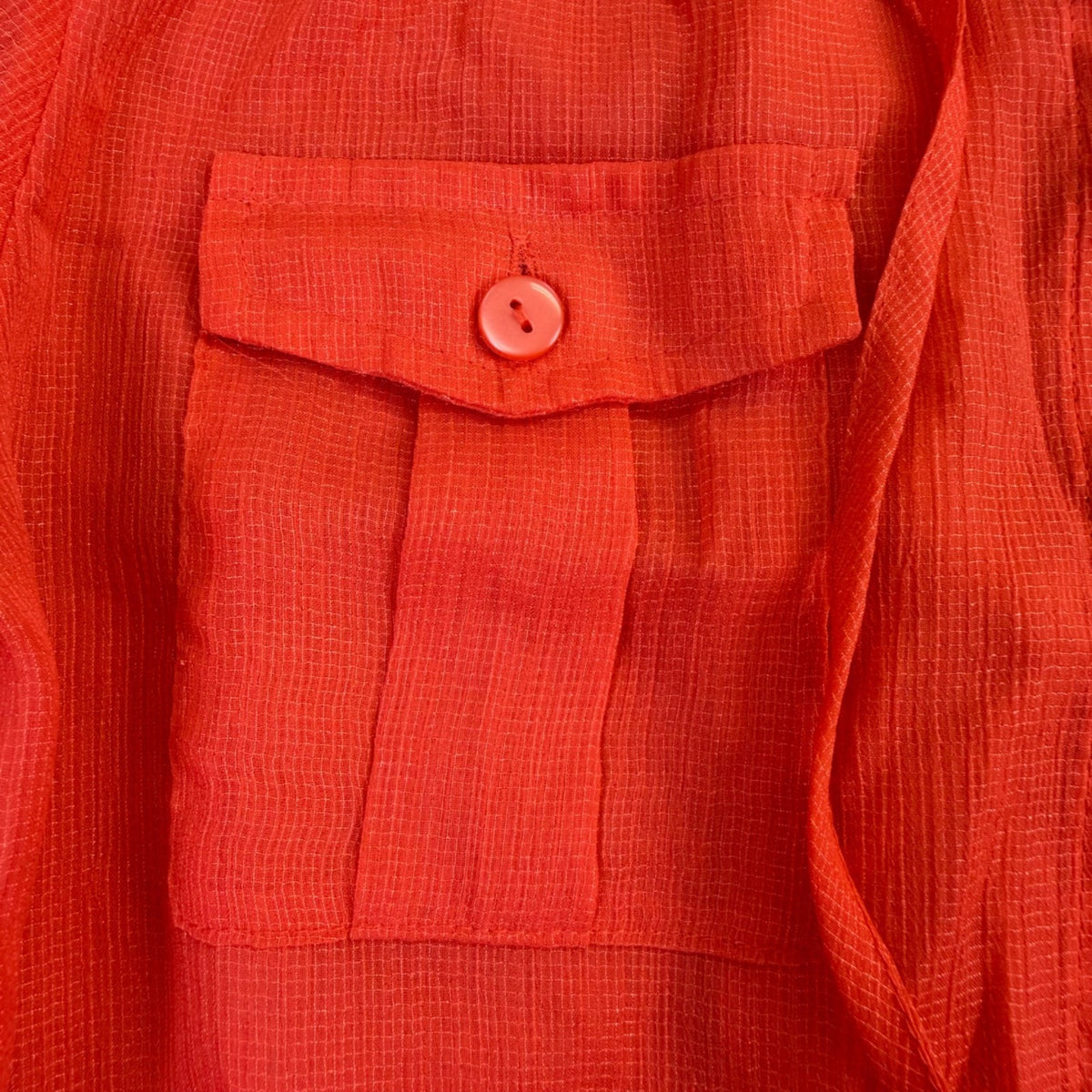 Chicos Womens Orange Utility Jacket With Drawstring Waist Pockets Size 0