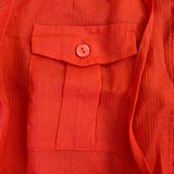Chicos Womens Orange Utility Jacket With Drawstring Waist Pockets Size 0