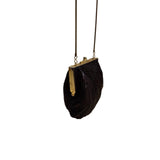 Carla Marchi Women’s Black Beaded Shell Design Metal Frame Evening Clutch