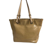 Michael Kors Women's Beige Logo Pattern Satchel Handbag Sz L