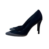 Stuart Weitzman Women’s Black Satin & Glitter Fairlady Stiletto High Heels Size