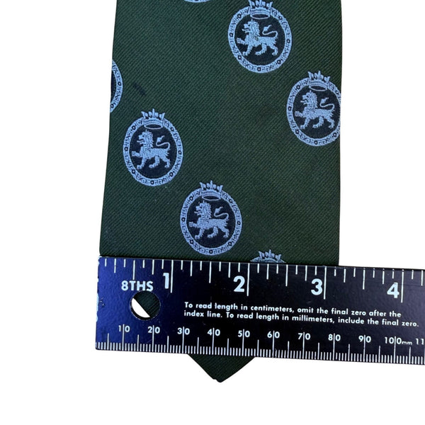 Lord & Taylor Mens Green All Silk Patterned Tie British Crested Club  Details