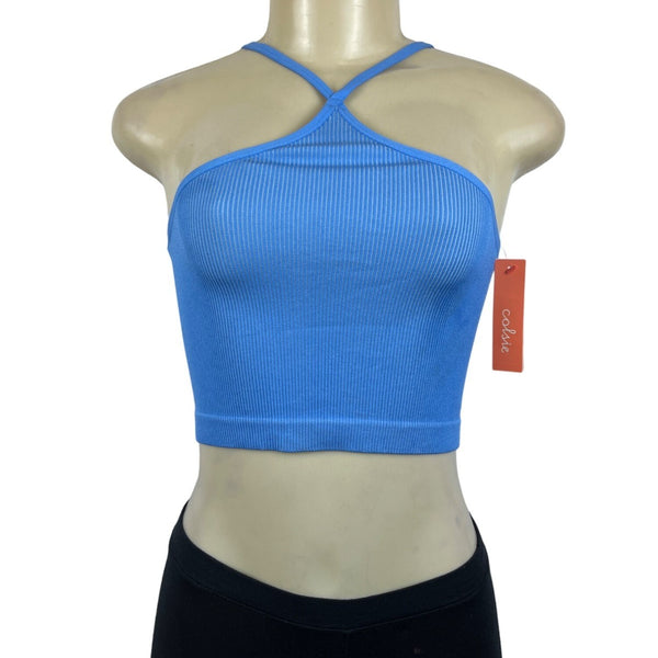 Colsie Women's Blue Sleeveless Stretchable Shirt Sz S
