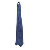 Ermenegildo Zegna Mens Blue 100% Silk Patterned Tie With Logo Diamond Design