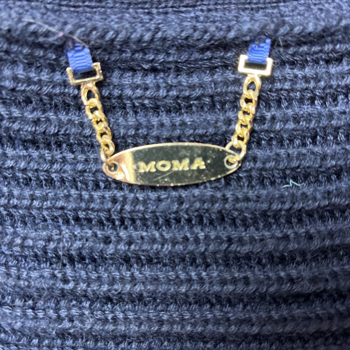 Moma Women’s Navy Blue Sweater with Outer Pockets Wool - One Size