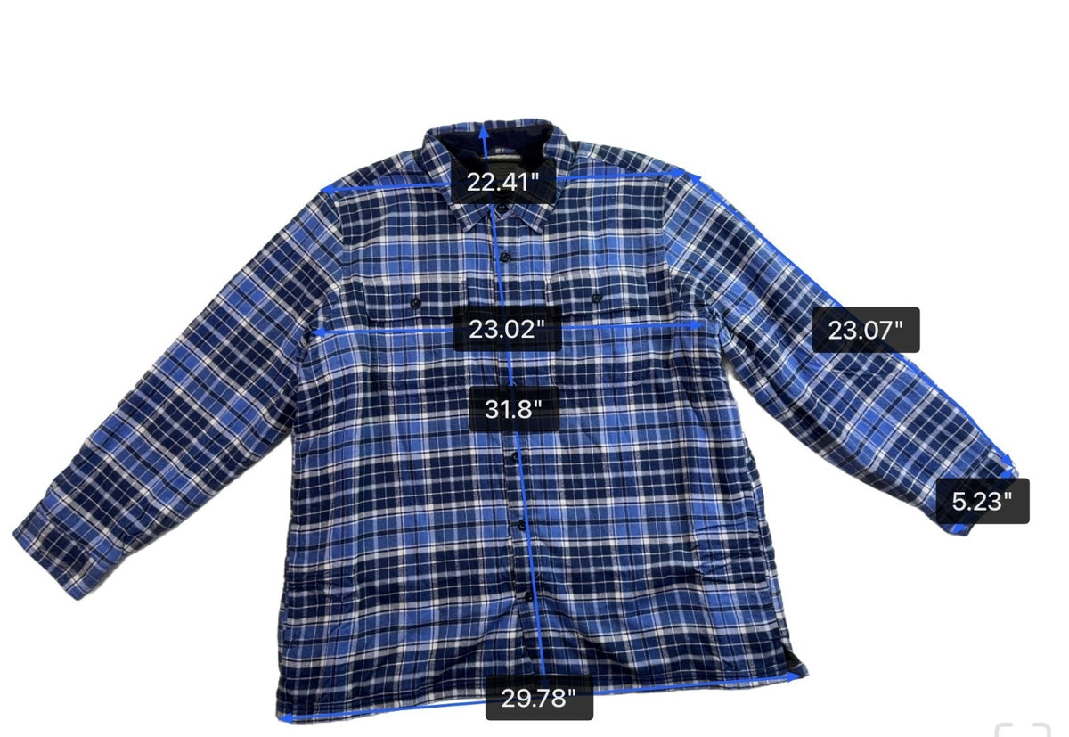 L.L.Bean Mens Rustic Blue Flannel Shirt Traditional Fit Sz XXL