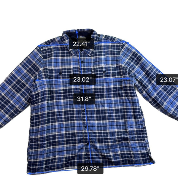 L.L.Bean Mens Rustic Blue Flannel Shirt Traditional Fit Sz XXL