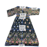 Johnny Was Womens Black Silk Floral Maxi Dress V-Neck Flowy Fit Sz XS 