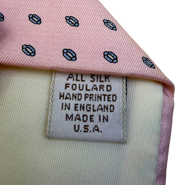 Bert Pulitzer Mens Pink Silk Patterned Tie All Season Elegant Design