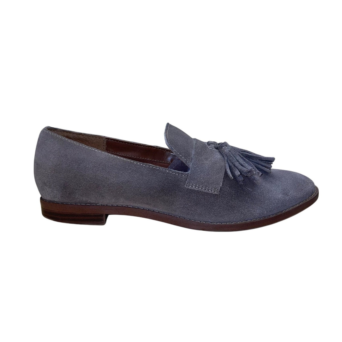 Franco Sarto Women’s Gray Suede Tassel Detail Havea Loafers Size 9M