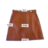 Loft Womens Brown Faux Leather Petite Mini Skirt Gold Button Size 2P