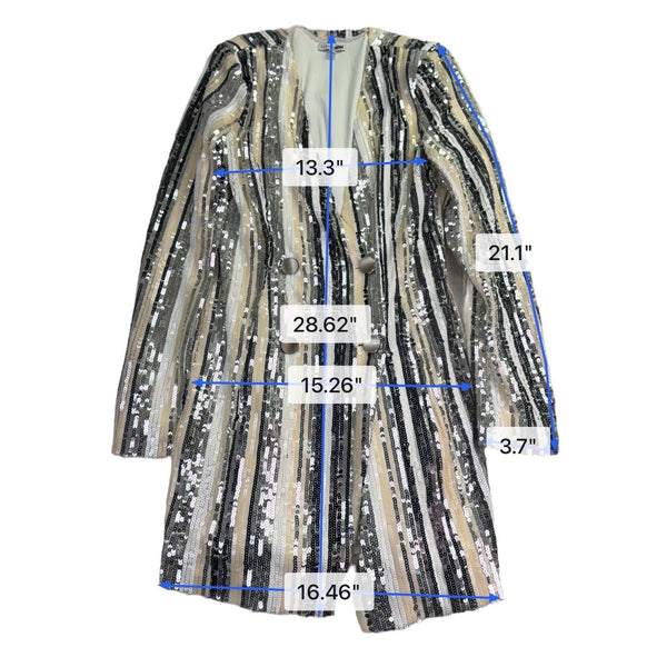 Fashion Nova Womens Multicolor Polyester Striped Sequin Blazer Dress Size S
