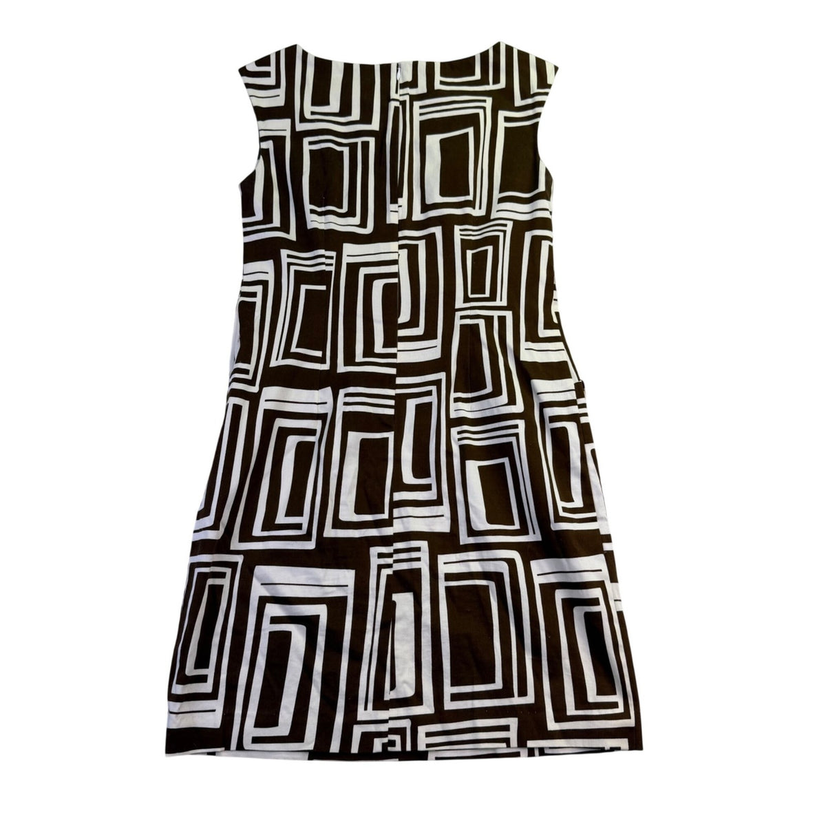 Talbots Womens Brown/White Geometric Print Sheath Dress Size 6