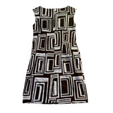 Talbots Womens Brown/White Geometric Print Sheath Dress Size 6