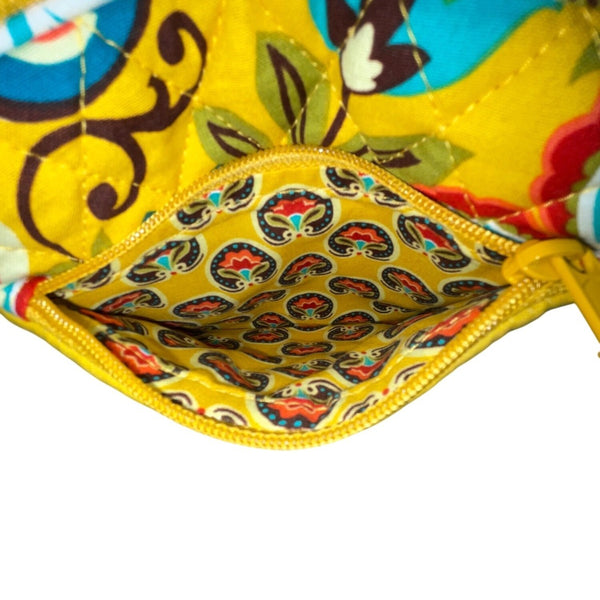 Vera Bradley Women’s Yellow Quilted Adjustable Strap Mini Hipster Crossbody Bag