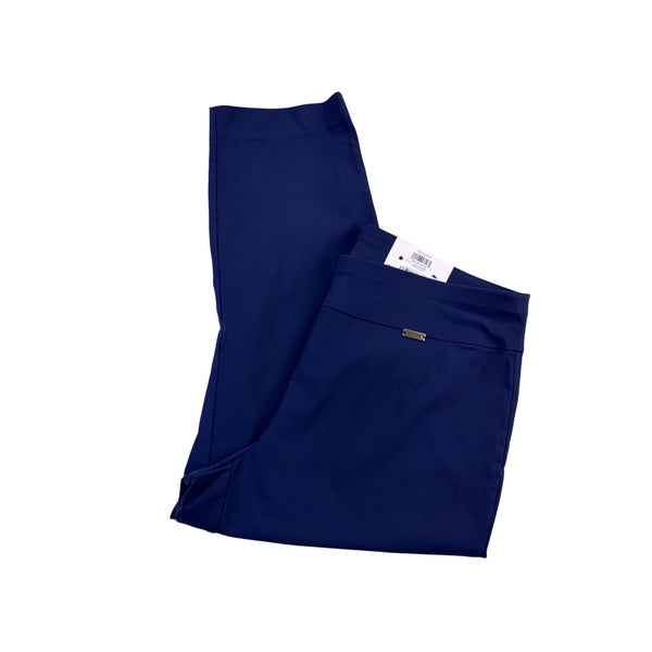 I.N.C. Womens Navy Cropped Pull-On Capri Pants With Tummy Control Size 14