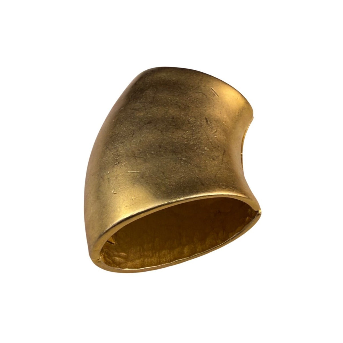 Gold Tone Womens Scarf Holder Vintage Polished Metal Accessory Curved Design