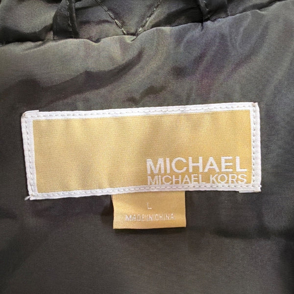 Michael Michael Kors Womens Olive Quilted Jacket Classic Design Sz L