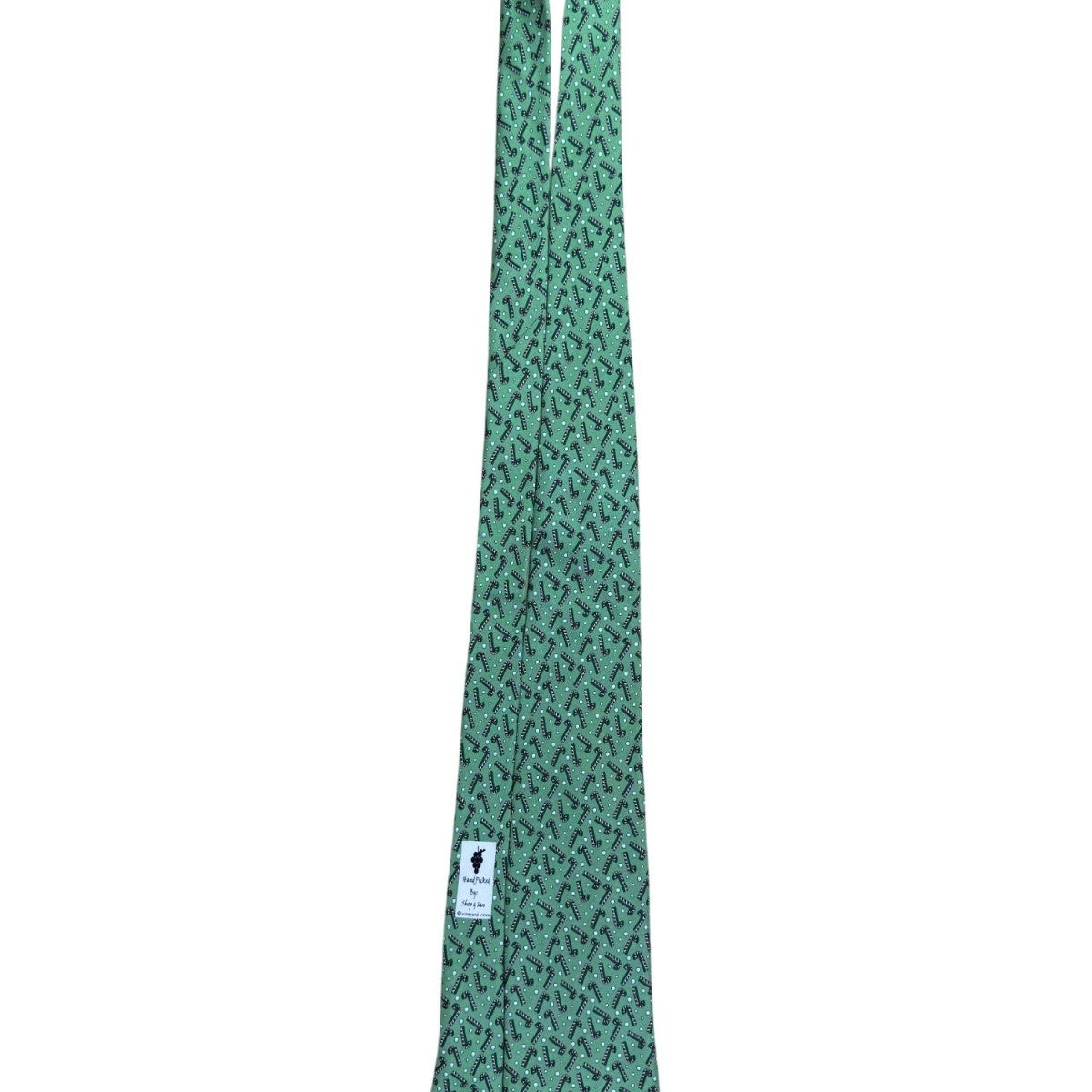 Vineyard Vines Mens Green Silk Candy Cane Patterned Tie