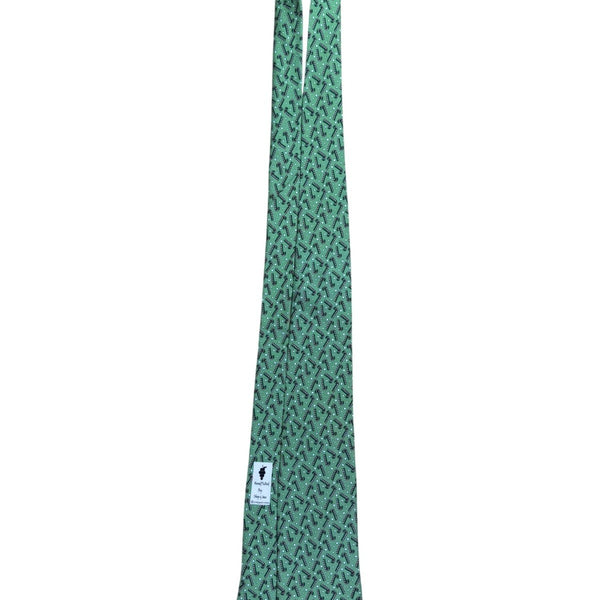 Vineyard Vines Mens Green Silk Candy Cane Patterned Tie