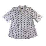 Talbots Womens White Non-Iron Short Sleeve Button-Down Shirt Size 16