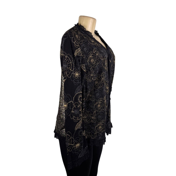 Stizzoli Women’s Black & Gold Lana/Poliamm/Polyester Sweater & Shirt Set