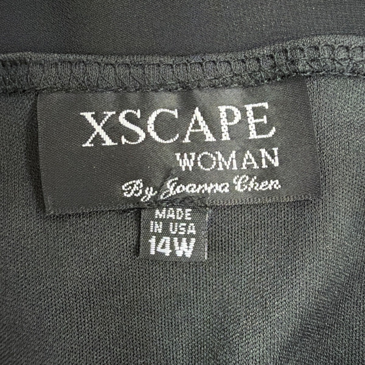 Xscape Womens Black Short Dress Beaded Shoulders Size 14W