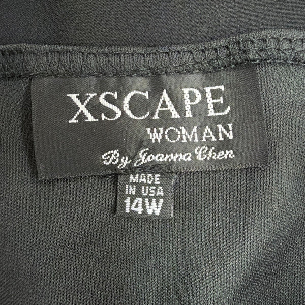 Xscape Womens Black Short Dress Beaded Shoulders Size 14W