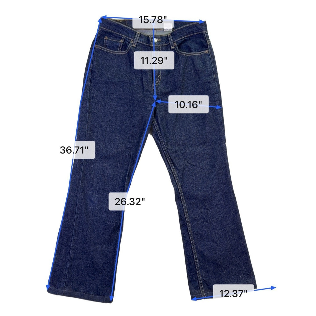 Levis Womens Navy Dark Wash 515 Casual Low Rise Bootcut Jeans Size 10 