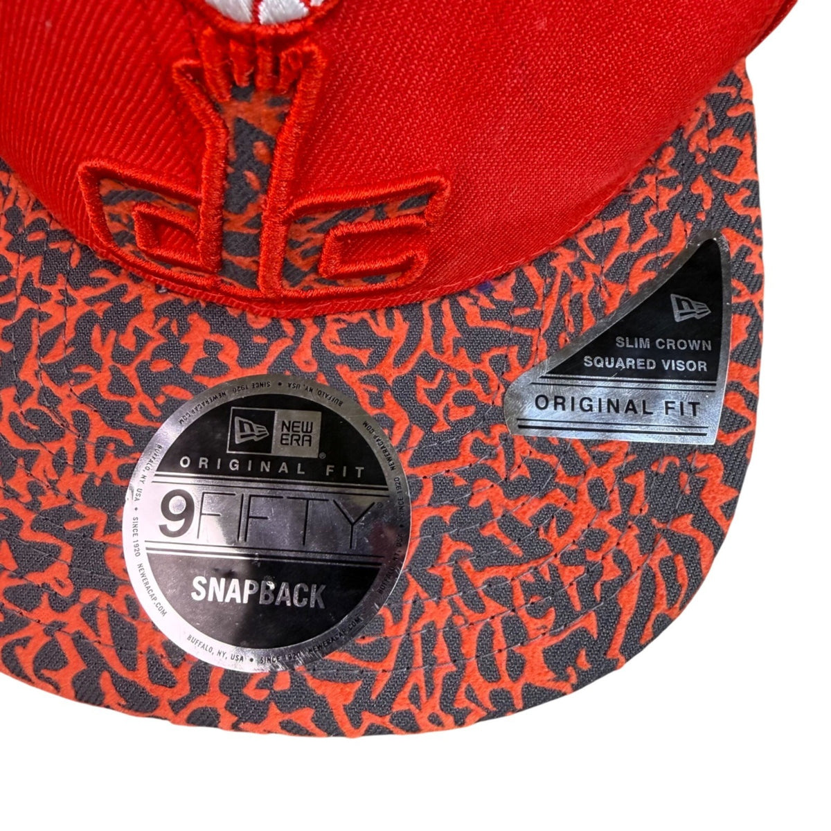 New Era Mens Red Snapback Hat Graphic Adjustable Fit