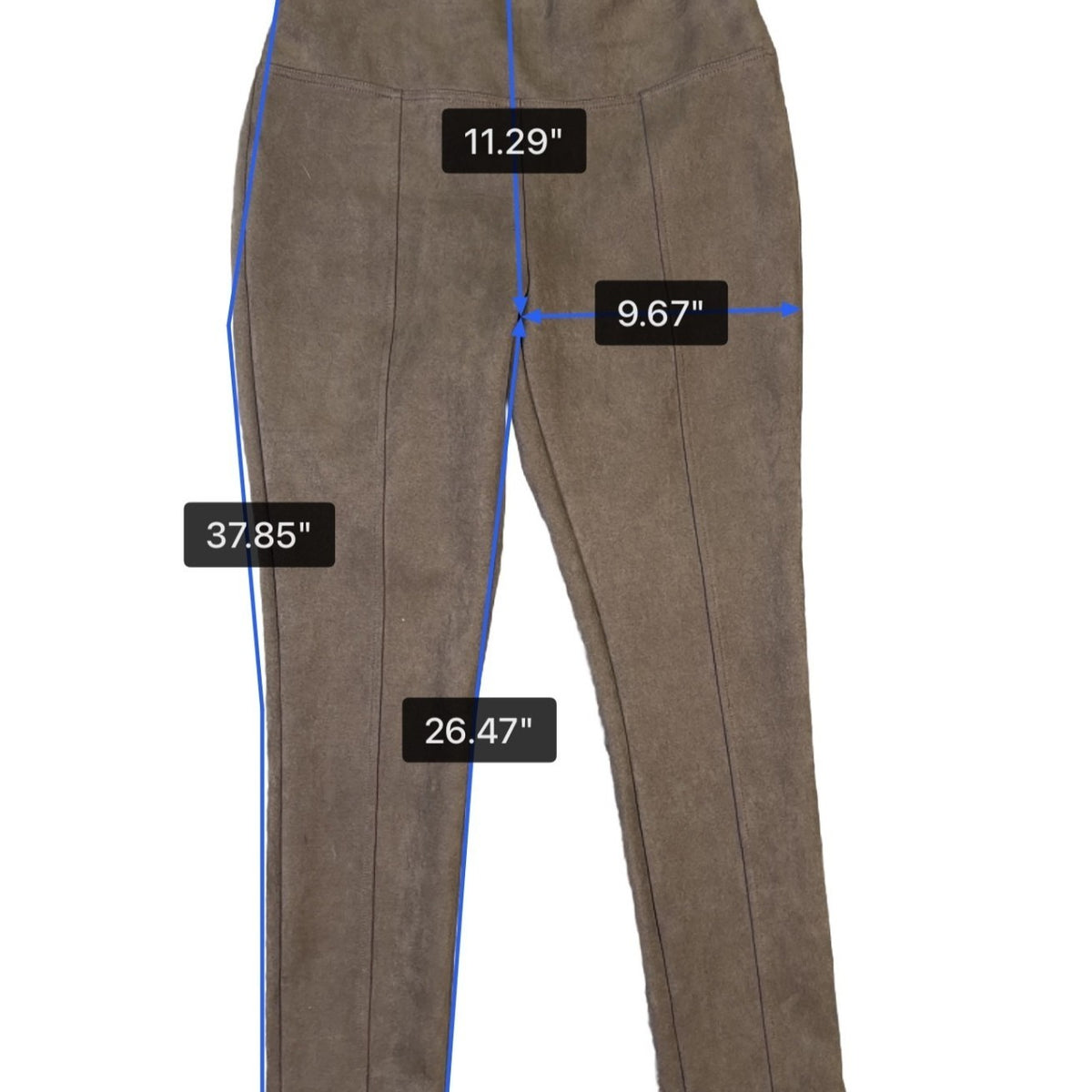 Andrew Marc Womens Brown Suede-Like Mid Rise Skinny Trousers Size M